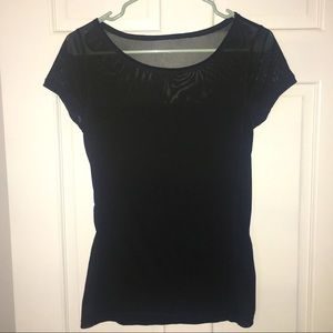 Black, short sleeved, scoop Express t-shirt with mesh detail size M